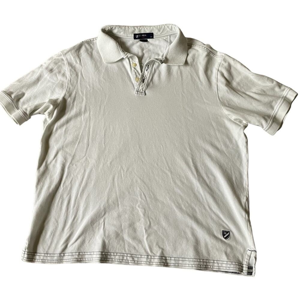 CREMIEUX Men’s Classic White Polo Collar Shirt Size Large Cotton